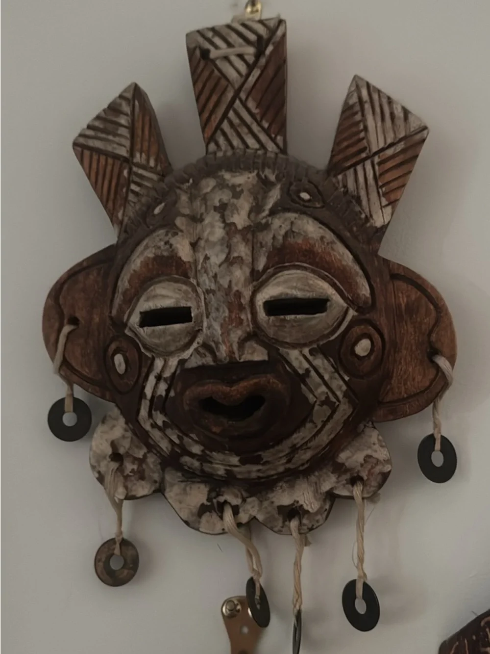 Decorative Tribal Wall Mask Set - Brown & Black